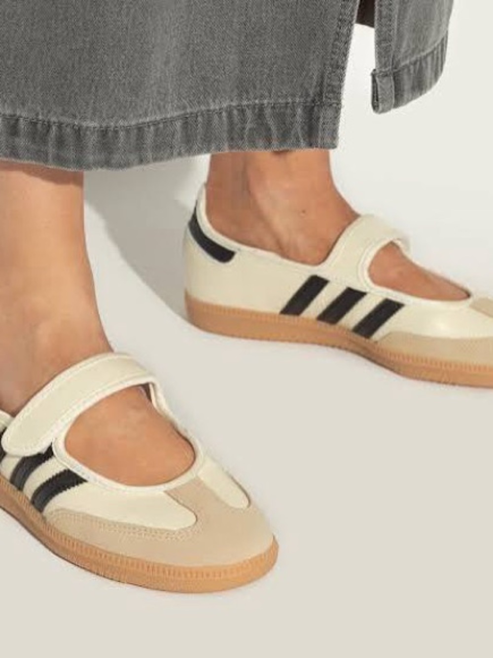 adidas Samba Mary Jane Off-White and Black Sneakers - Picture 2 of 7